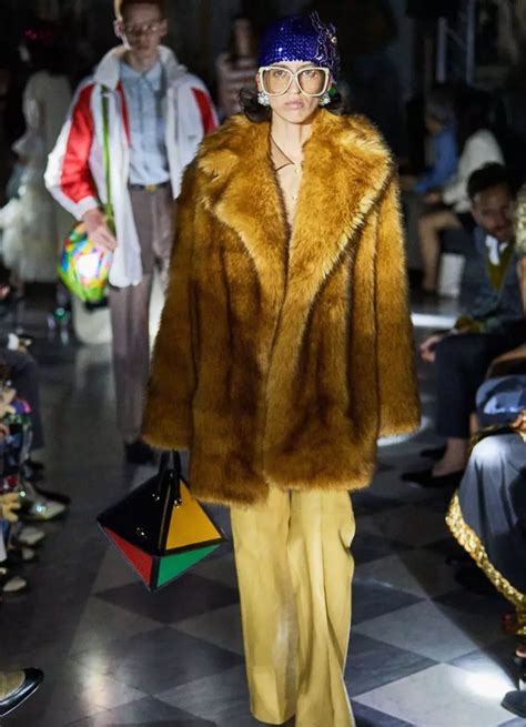 gucci fake fur boa|Gucci 2019 Faux Fur Coat .